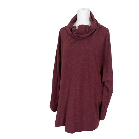 Soft Surroundings Plus One Size Popover Top Cowl Neck Dolman Lounge - Picture 4 of 10